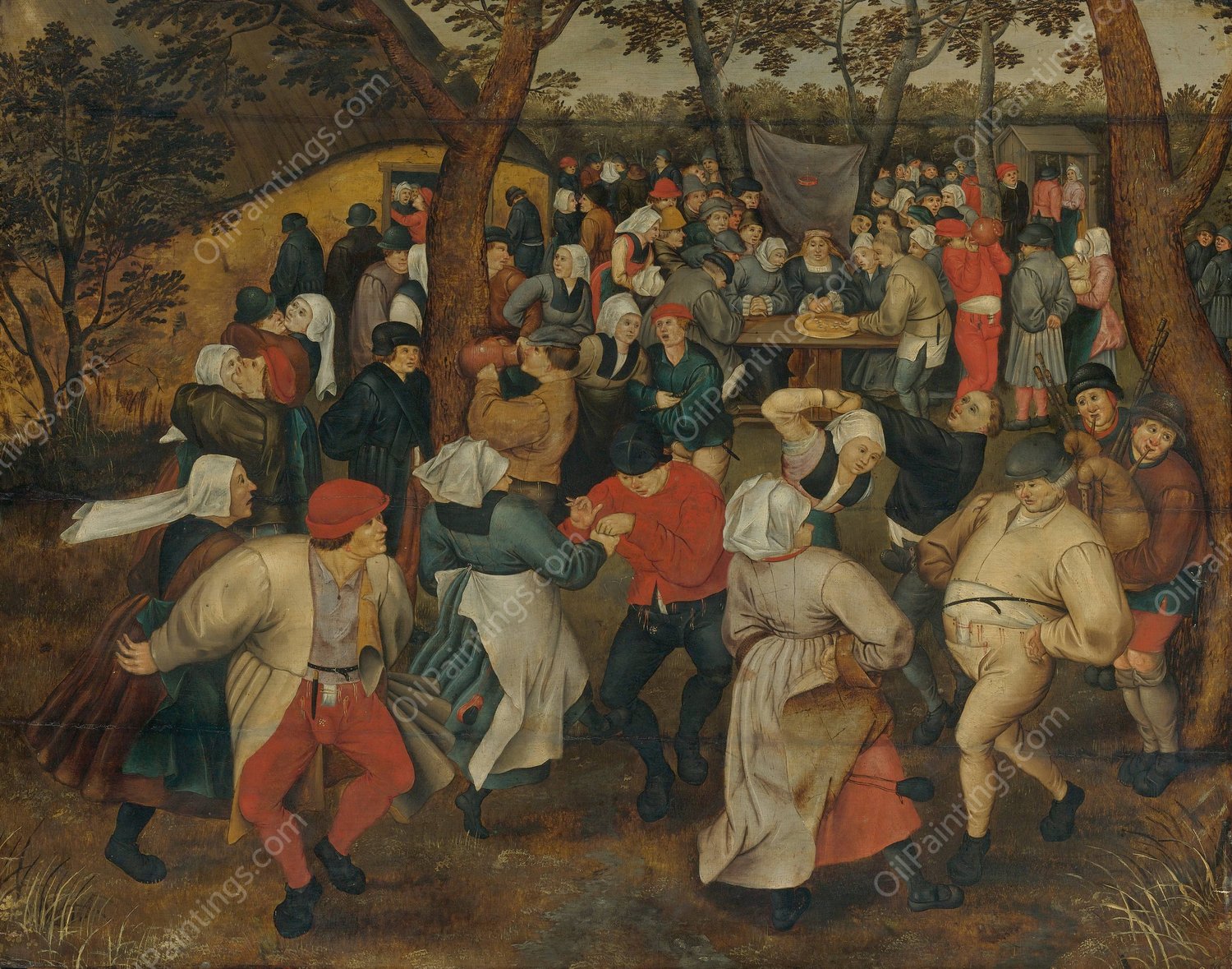 The Outdoor Wedding Feast by Pieter Brueghel The Younger - Hand-Painted Oil Painting Reproduction
