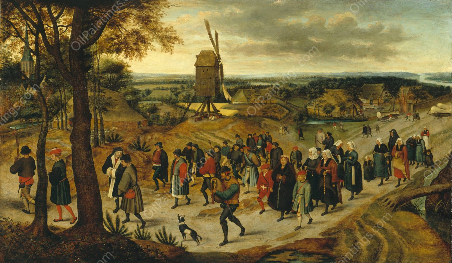 The wedding procession  by Pieter Brueghel The Younger - Hand-Painted Oil Painting Reproduction