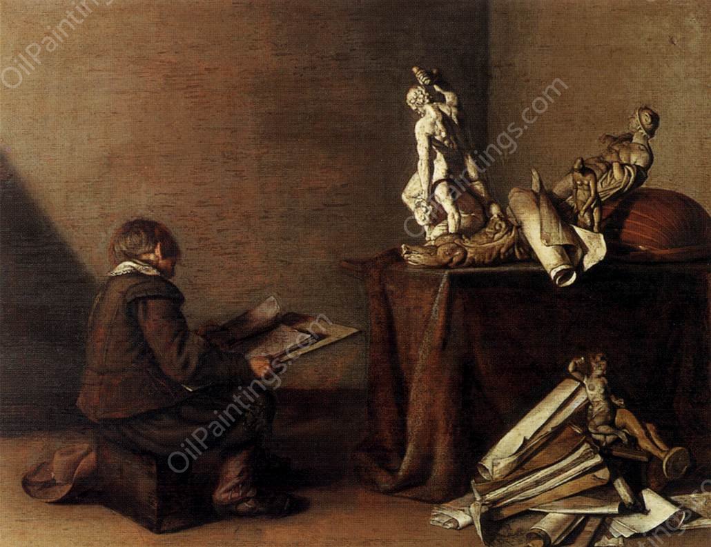 The Young Draughtsman by Pieter Codde - Hand-Painted Oil Painting Reproduction