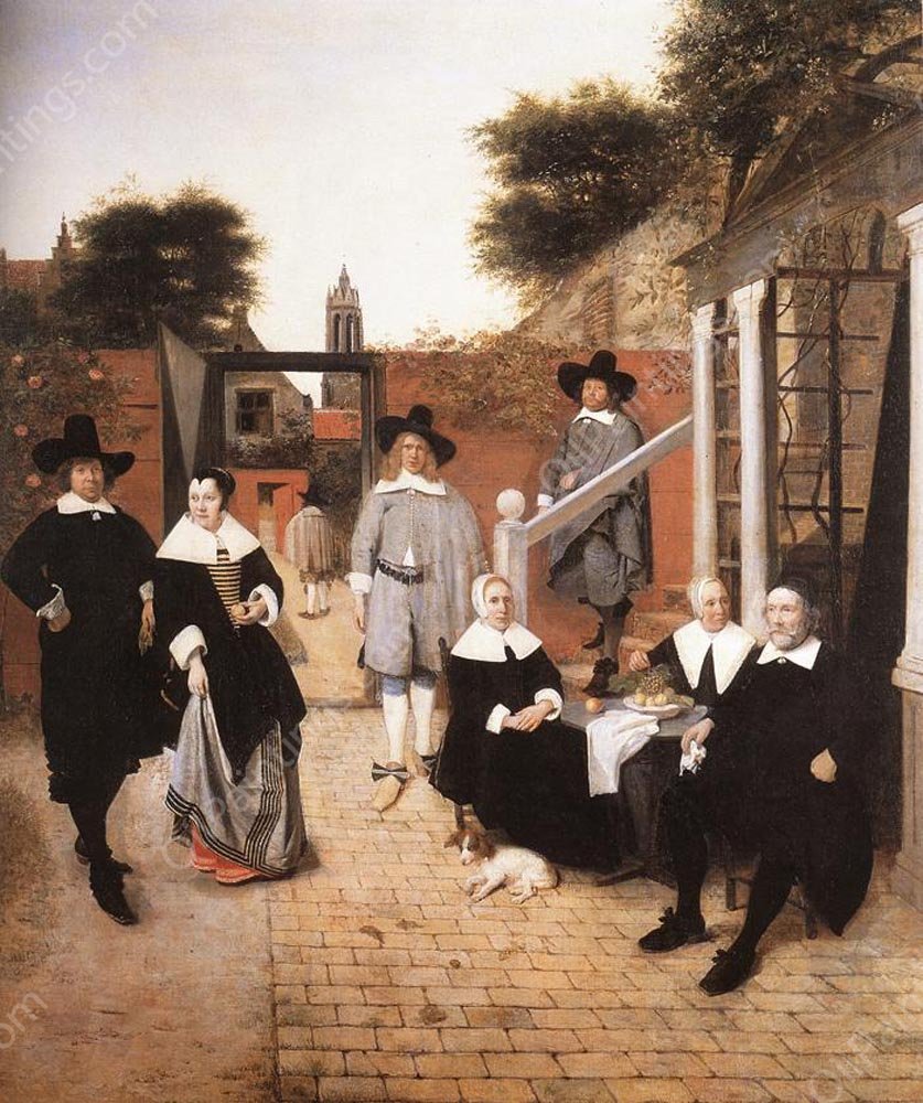Dutch Family by Pieter De Hooch - Hand-Painted Oil Painting Reproduction