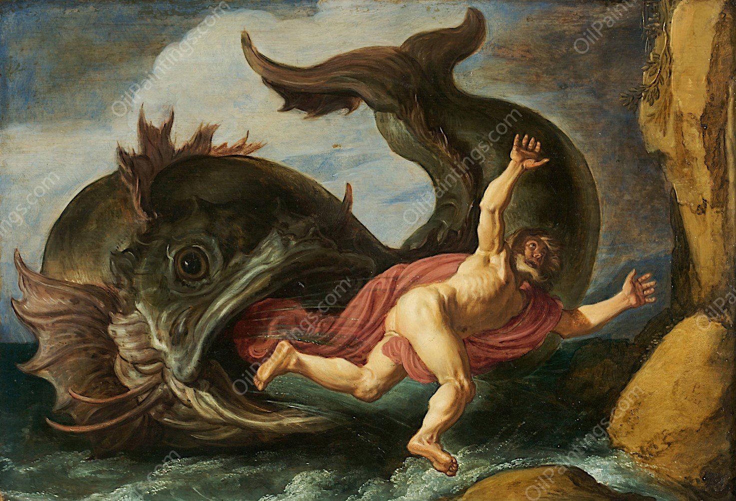 Jonah and the Whale  by Pieter Lastman - Hand-Painted Oil Painting Reproduction