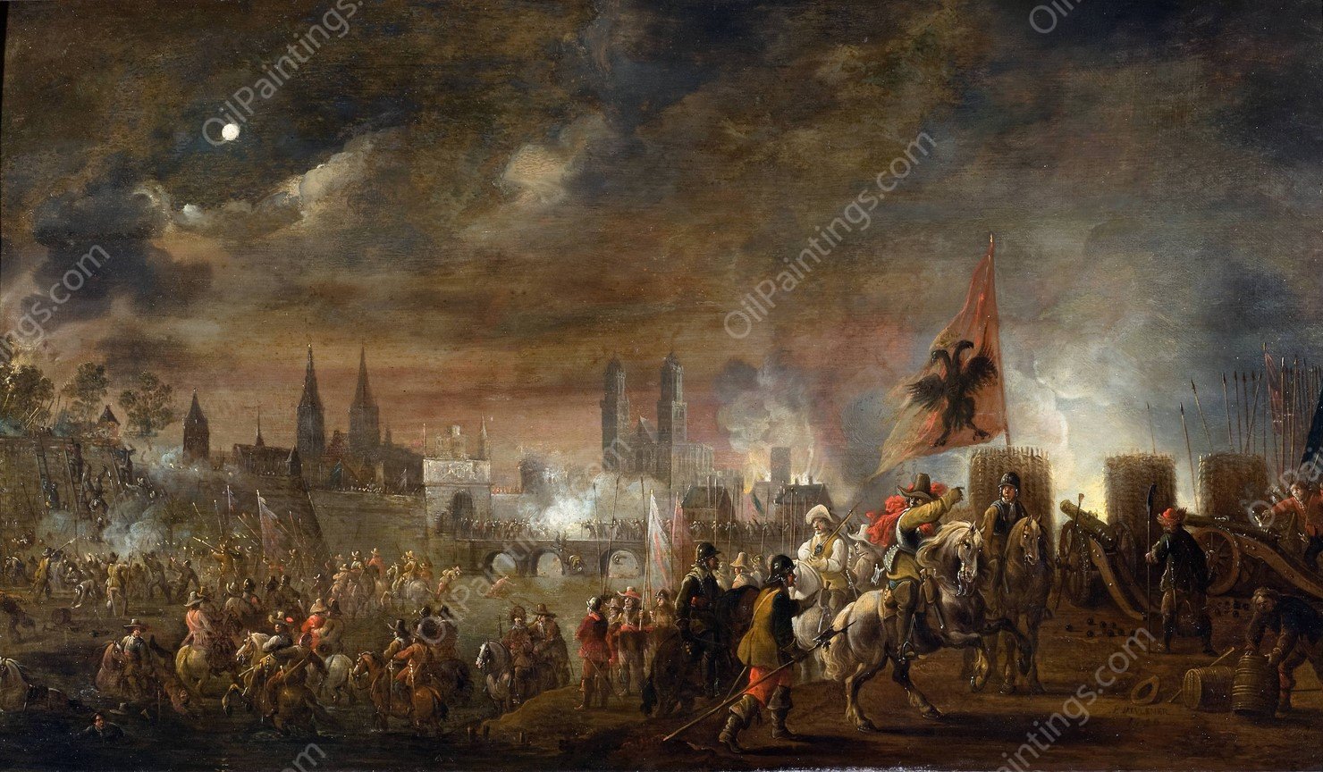 The Siege of Magdeburg  by Pieter Meulener - Hand-Painted Oil Painting Reproduction