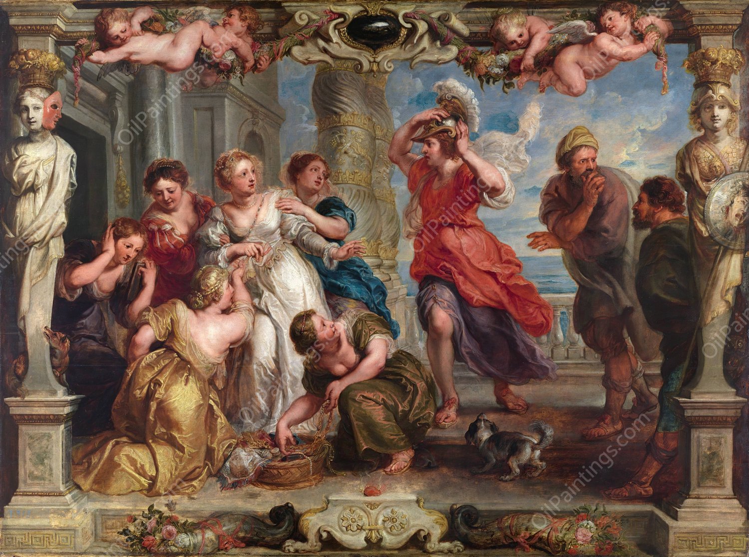 Achilles Discovered By Ulysses Among The Daughters Of Lycomedes  by Peter Paul Rubens - Hand-Painted Oil Painting Reproduction