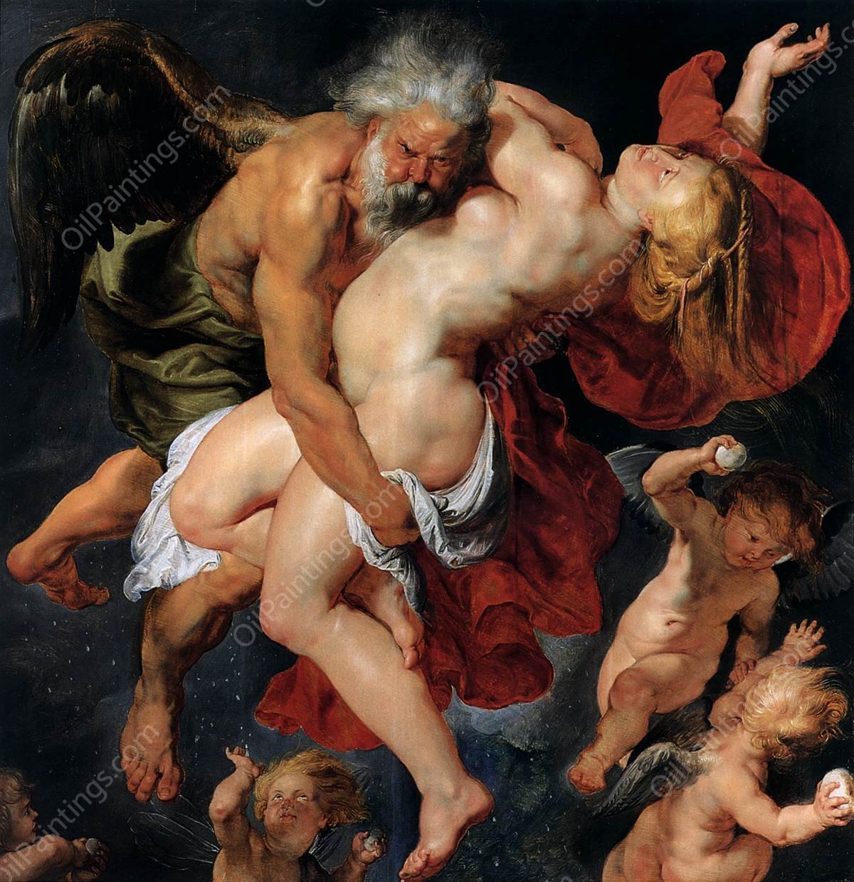 Boreas Abducting Oreithyia by Peter Paul Rubens - Hand-Painted Oil Painting Reproduction