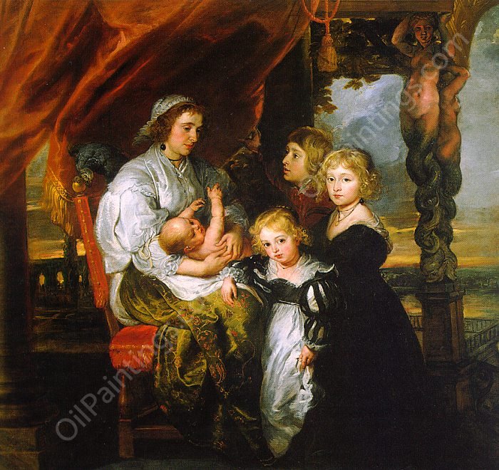 Deborah Kip and Her Children by Peter Paul Rubens - Hand-Painted Oil Painting Reproduction