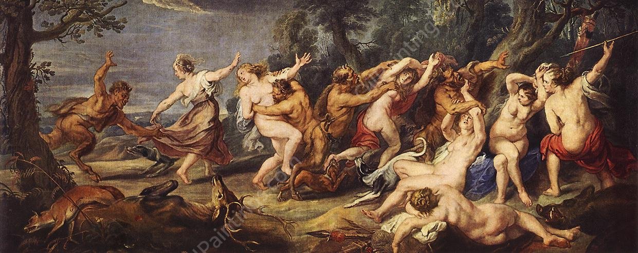 Diana and Her Nymphs Surprised by the Fauns by Peter Paul Rubens - Hand-Painted Oil Painting Reproduction