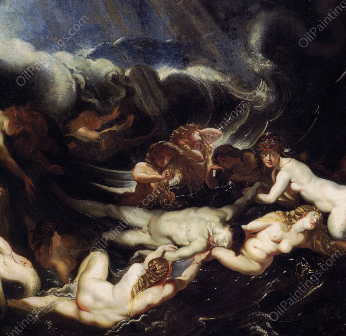 Hero and Leander Detail by Peter Paul Rubens - Hand-Painted Oil Painting Reproduction