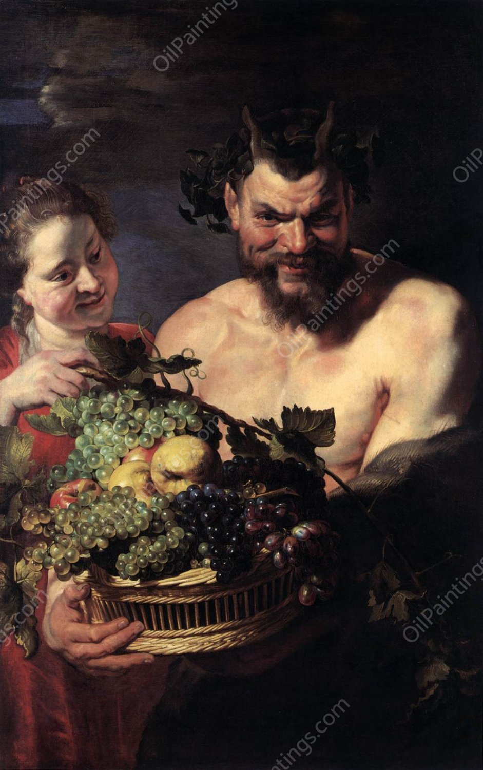Satyr and Girl by Peter Paul Rubens - Hand-Painted Oil Painting Reproduction