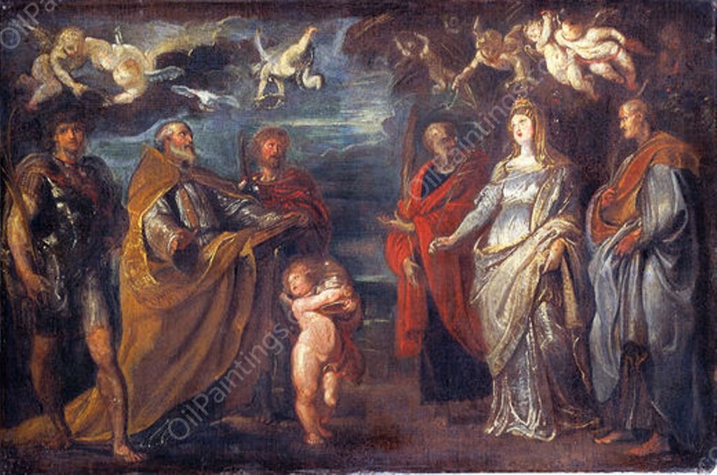 St George with Martyrs Maurus, Papianus, Domitilla, Nerus and Achilleus by Peter Paul Rubens - Hand-Painted Oil Painting Reproduction