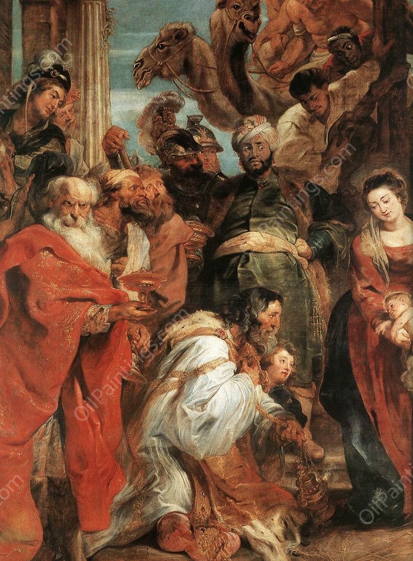 The Adoration of the Magi detail by Peter Paul Rubens - Hand-Painted Oil Painting Reproduction