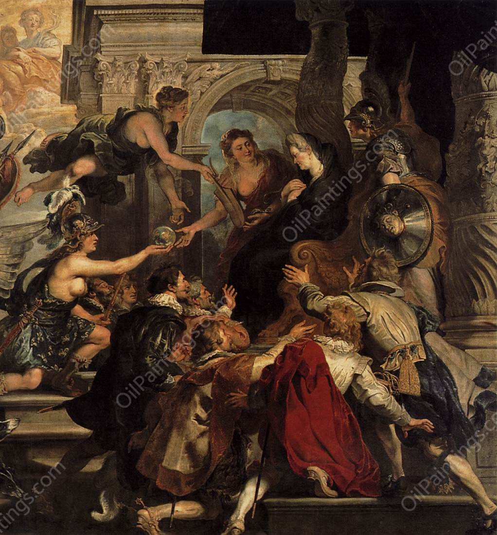 The Apotheosis of Henry IV and the Proclamation of the Regency of Marie de Medicis on May 14, 1610 Detail 2 by Peter Paul Rubens - Hand-Painted Oil Painting Reproduction