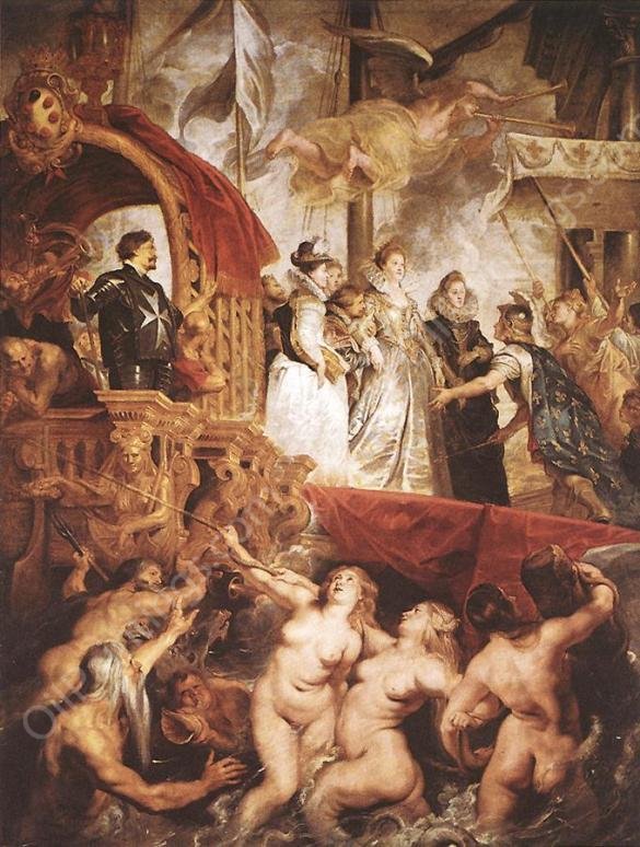 The Landing of Marie de Medici at Marseilles by Peter Paul Rubens - Hand-Painted Oil Painting Reproduction