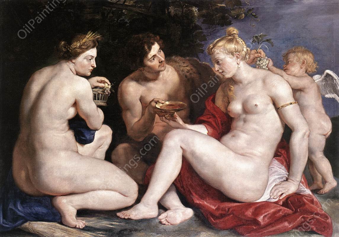 Venus, Cupid, Baccchus and Ceres by Peter Paul Rubens - Hand-Painted Oil Painting Reproduction