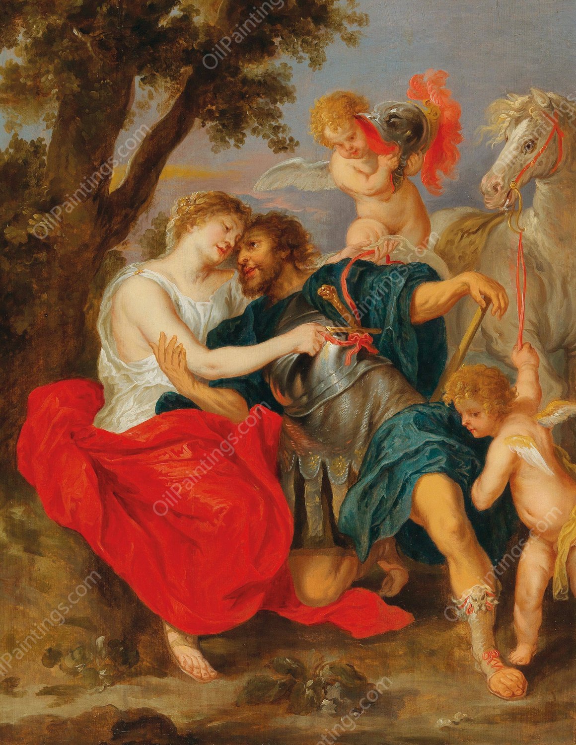 Venus disarming Mars by Peter Paul Rubens - Hand-Painted Oil Painting Reproduction