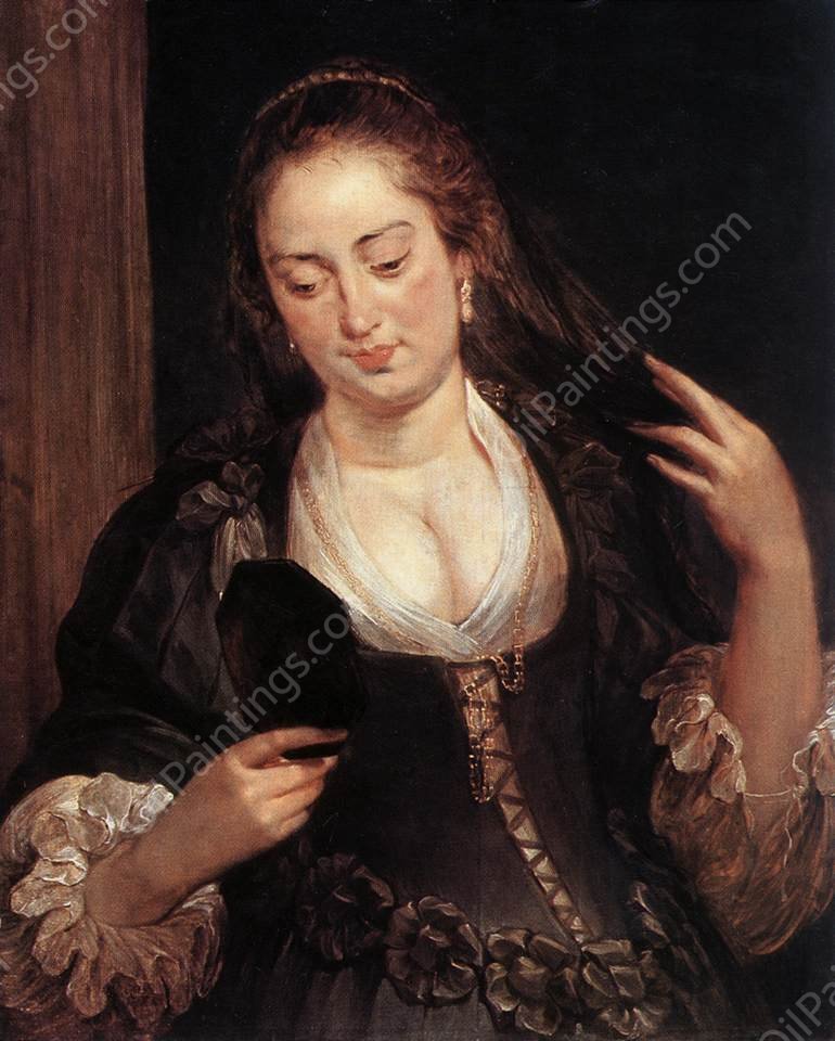 Woman with a Mirror by Peter Paul Rubens - Hand-Painted Oil Painting Reproduction
