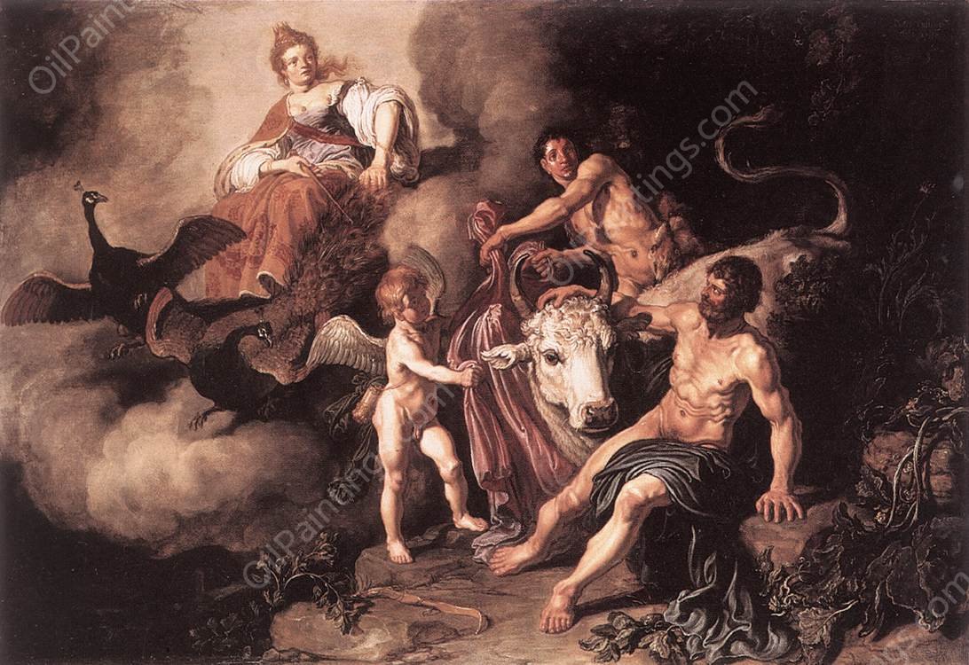 Juno Discovering Jupiter with Io by Pieter Pietersz Lastman - Hand-Painted Oil Painting Reproduction