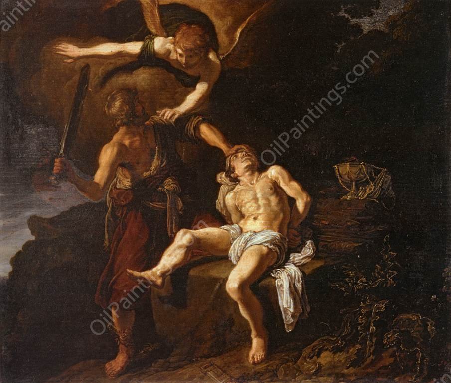 The Angel of the Lord Preventing Abraham from Sacrificing His Son Isaac by Pieter Pietersz Lastman - Hand-Painted Oil Painting Reproduction