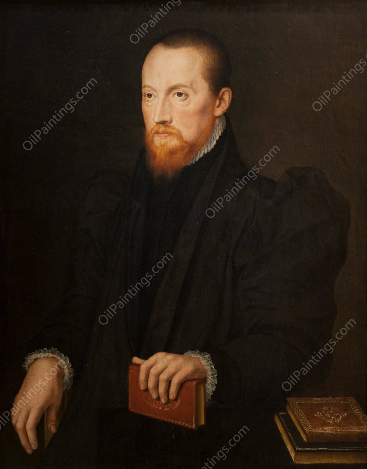 Bearded, red-headed Man, seated by Pieter Pourbus - Hand-Painted Oil Painting Reproduction