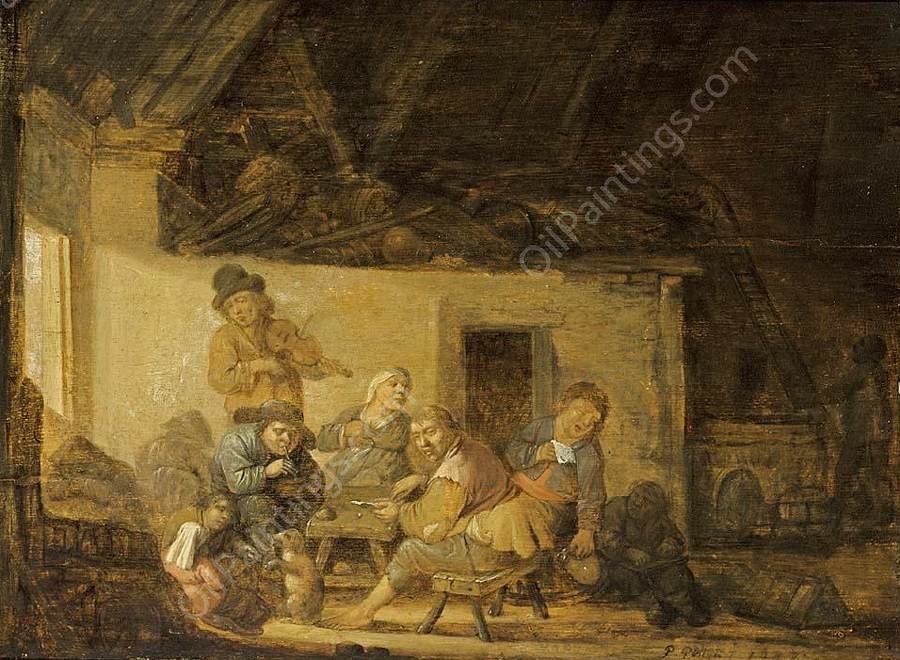 A Barn Interior by Pieter Symonsz Potter - Hand-Painted Oil Painting Reproduction