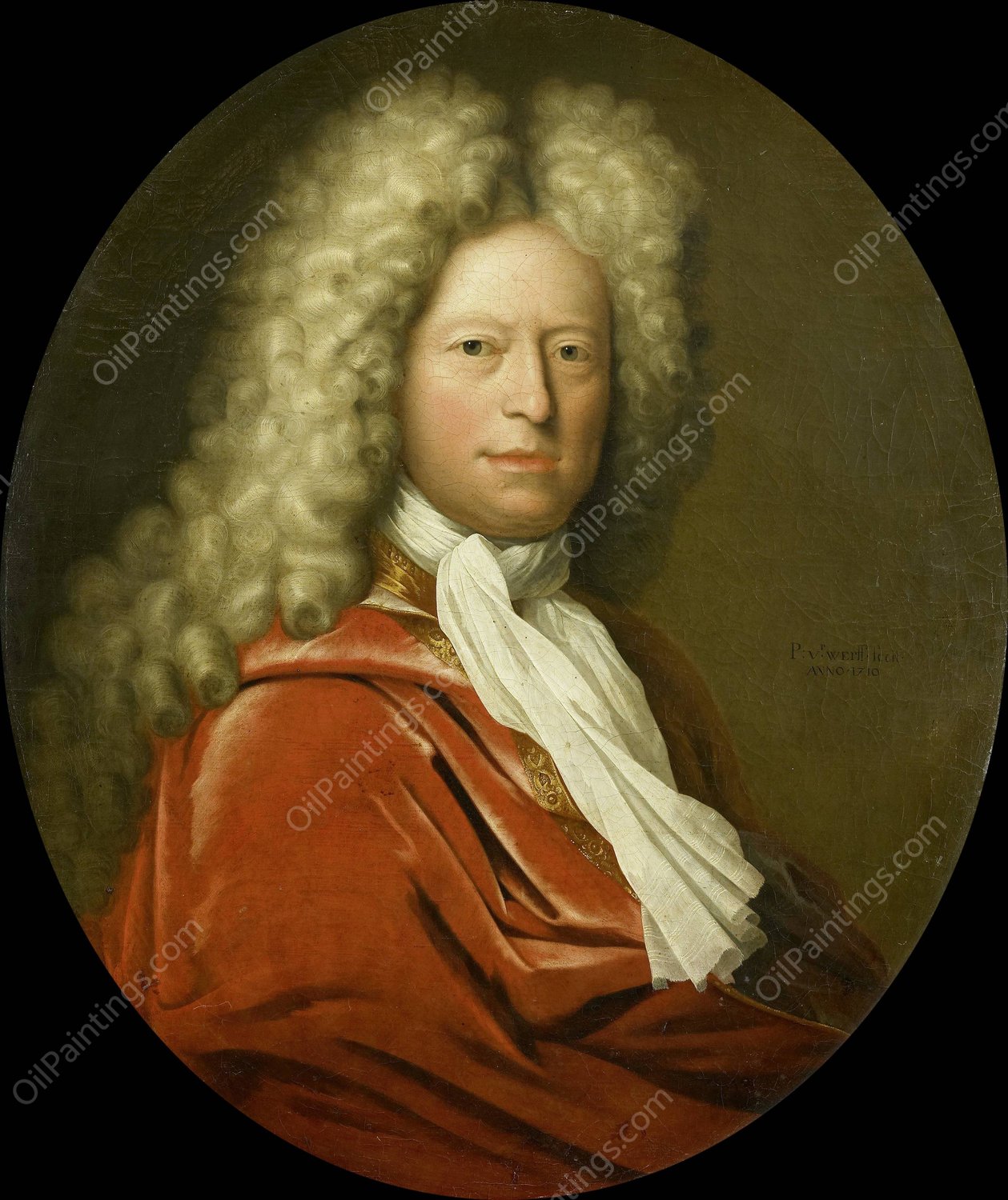 Portrait of Mr. Brust  by Pieter Van Der Werff - Hand-Painted Oil Painting Reproduction