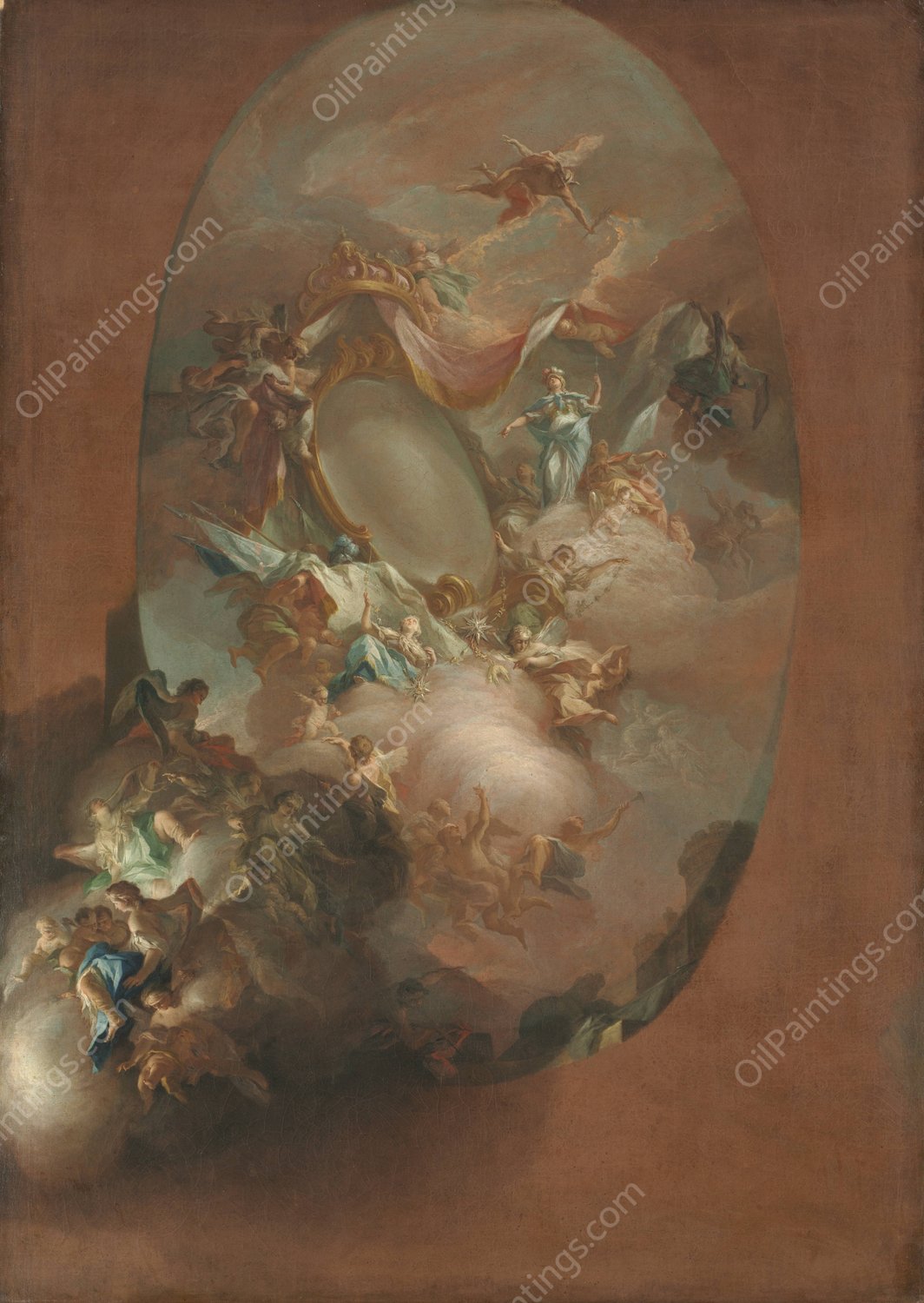 Study for 'The Apotheosis of Ferdinand IV and Maria Carolina, King and Queen of Naples' by Pietro Bardellino - Hand-Painted Oil Painting Reproduction