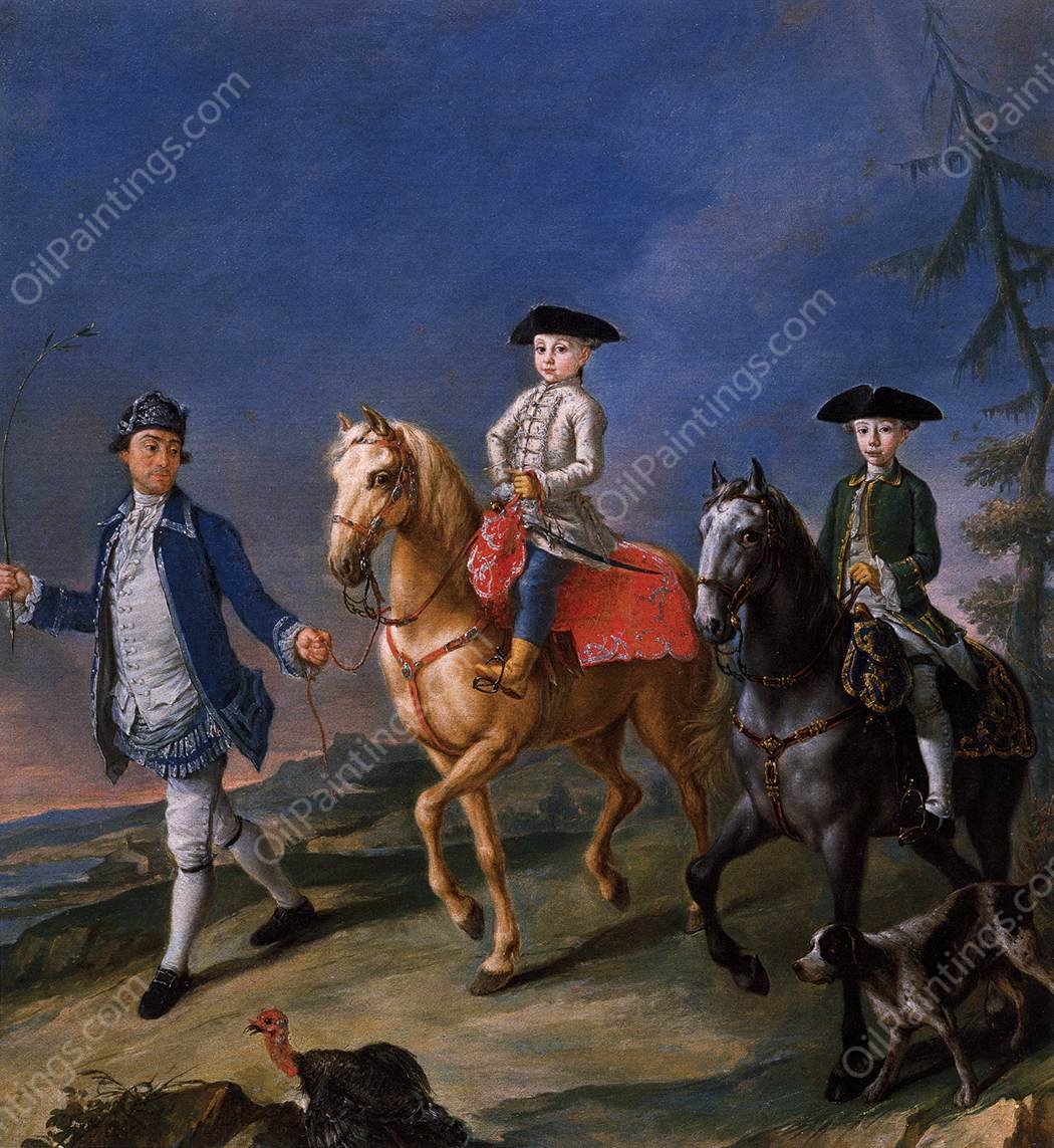 Promenade on Horseback by Pietro Longhi - Hand-Painted Oil Painting Reproduction
