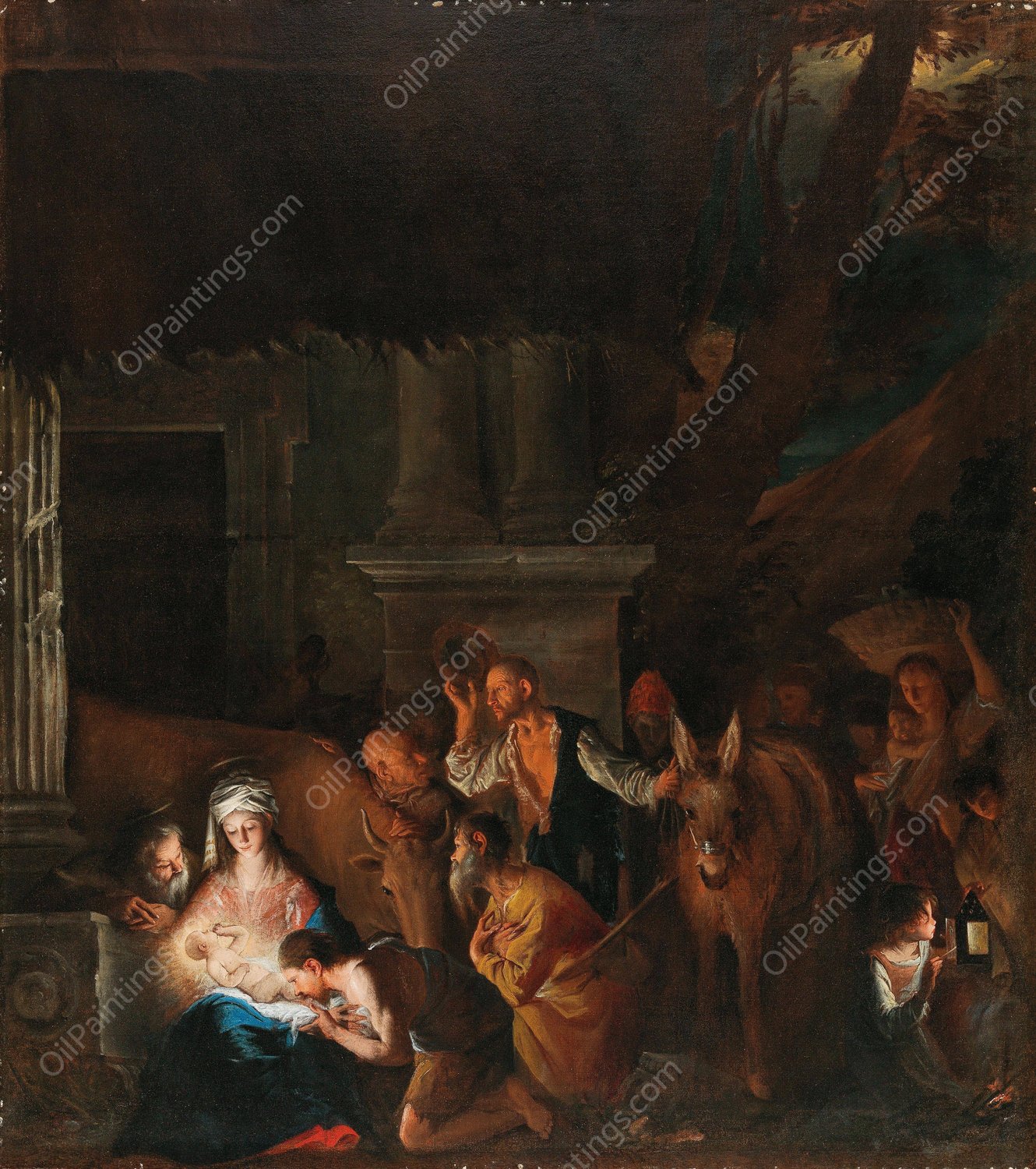 Adoration of the Shepherds by Pietro Paolini - Hand-Painted Oil Painting Reproduction