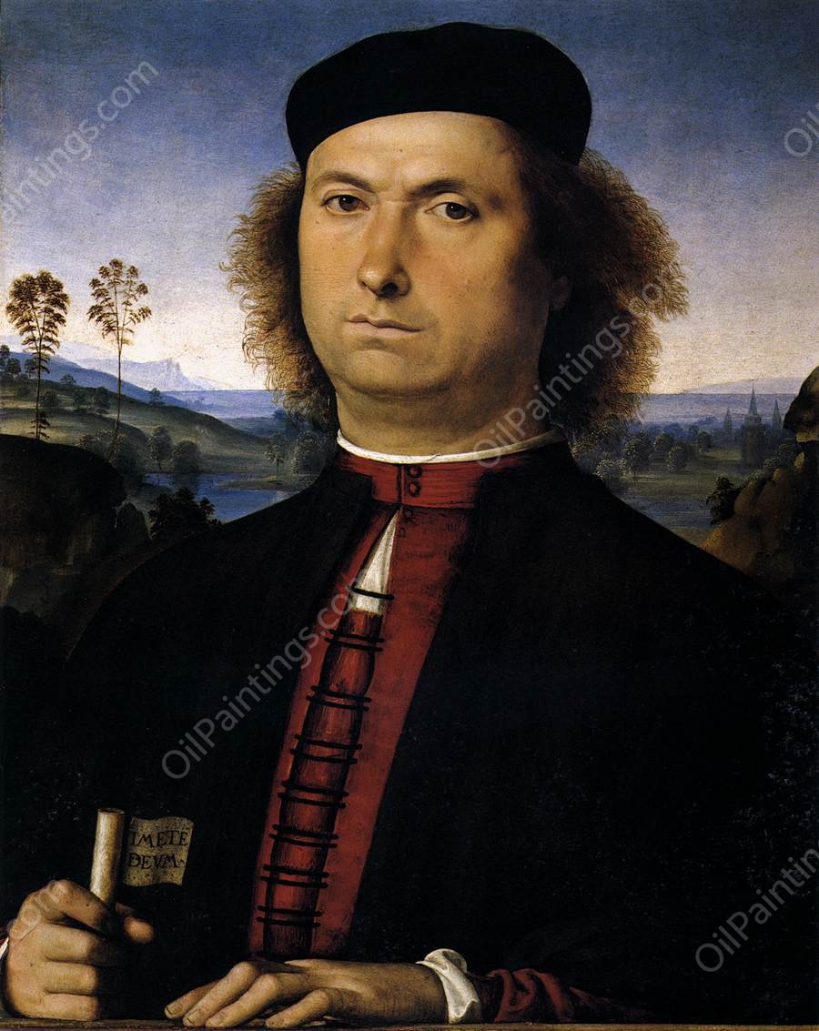 Portrait of Francesco delle Opere by Pietro Perugino - Hand-Painted Oil Painting Reproduction