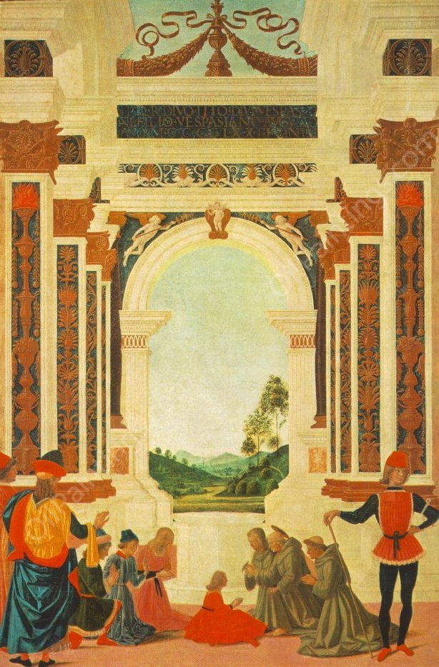 The Miracles of San Bernardino: The Healing of a Young by Pietro Perugino - Hand-Painted Oil Painting Reproduction