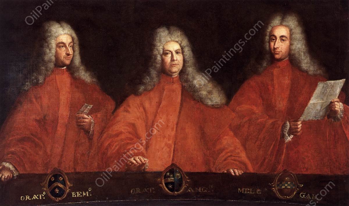 Portraits of Three Avogadri by Pietro Uberti - Hand-Painted Oil Painting Reproduction