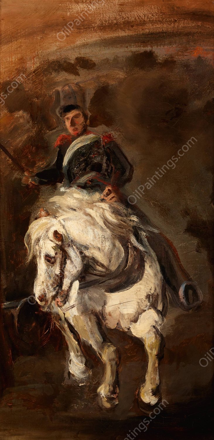 Artillerist on Horseback  by Piotr Michalowski - Hand-Painted Oil Painting Reproduction