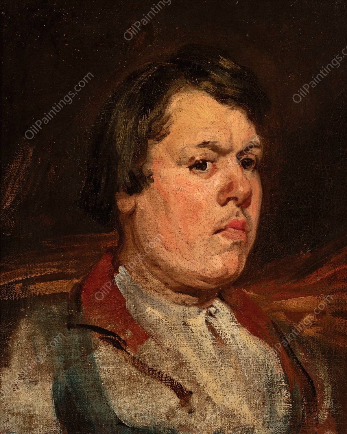 Farm-hand, portrait study  by Piotr Michalowski - Hand-Painted Oil Painting Reproduction