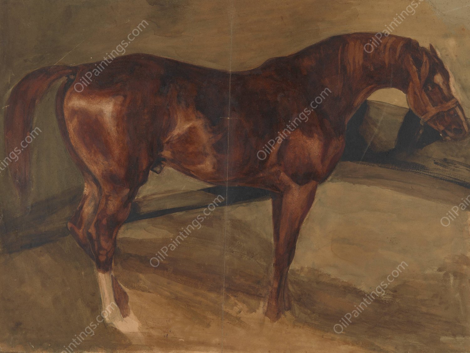 Kon masci gniadej  by Piotr Michalowski - Hand-Painted Oil Painting Reproduction