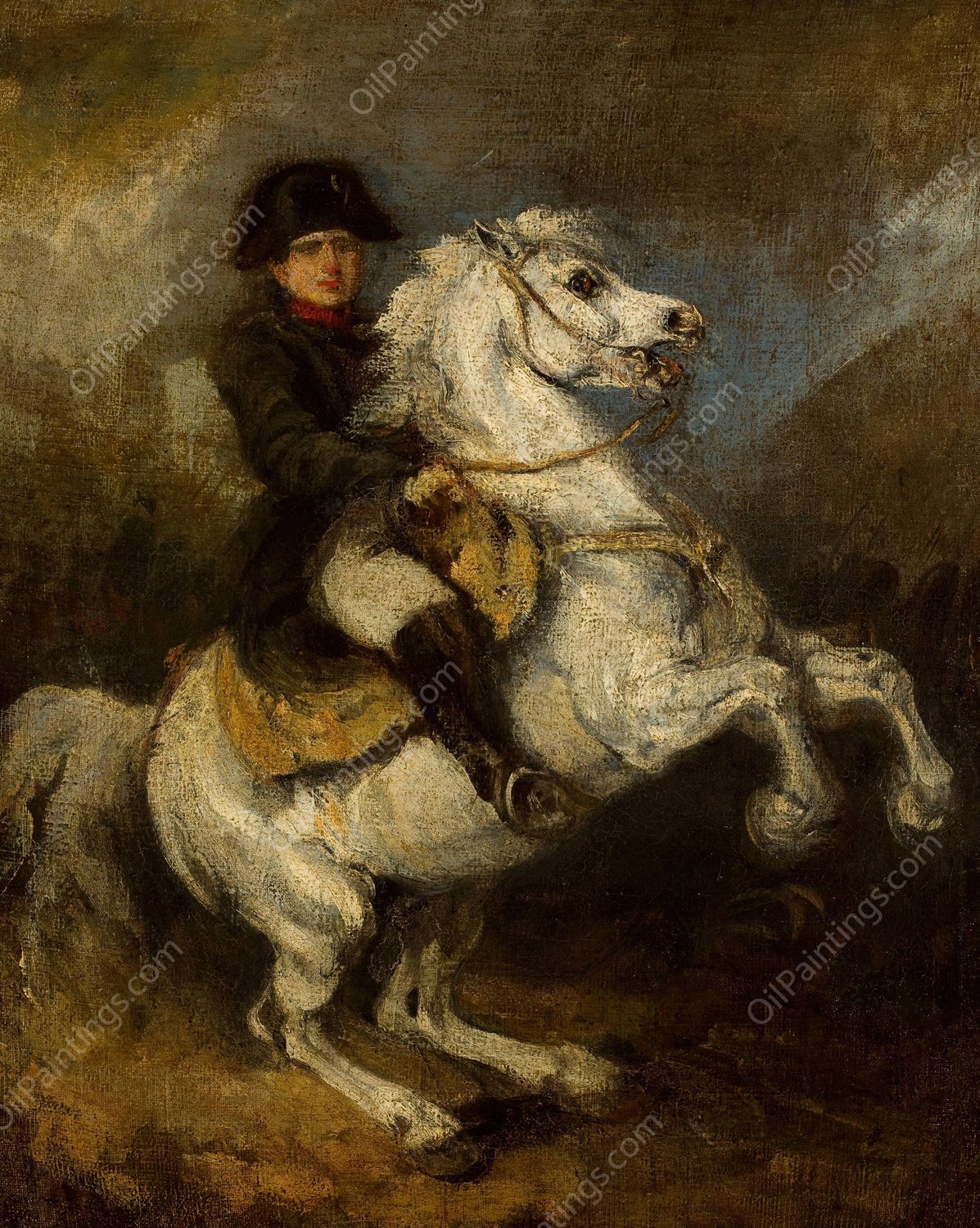 Napoleon on horseback by Piotr Michalowski - Hand-Painted Oil Painting Reproduction