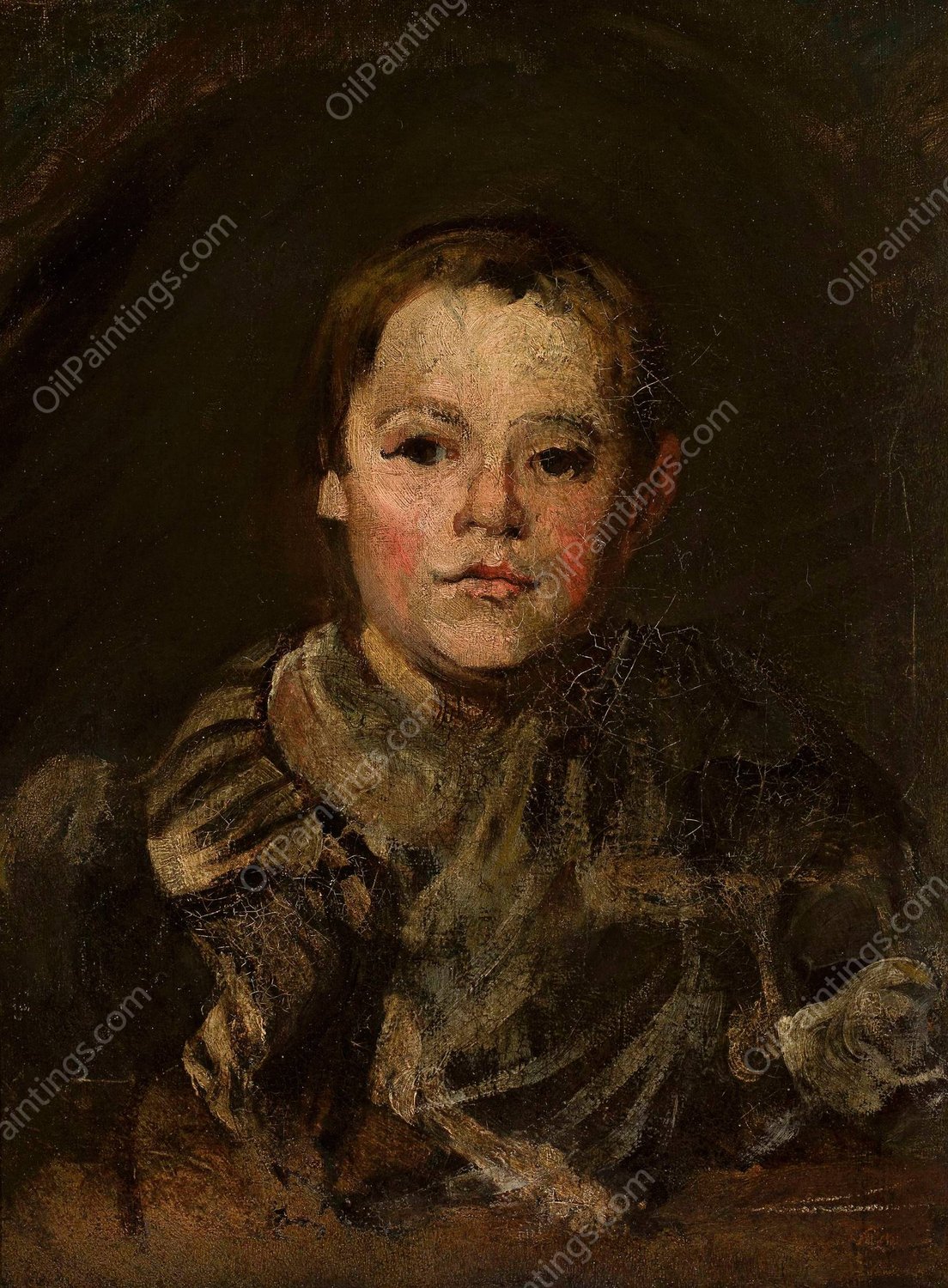 Portrait of the artist's son  by Piotr Michalowski - Hand-Painted Oil Painting Reproduction