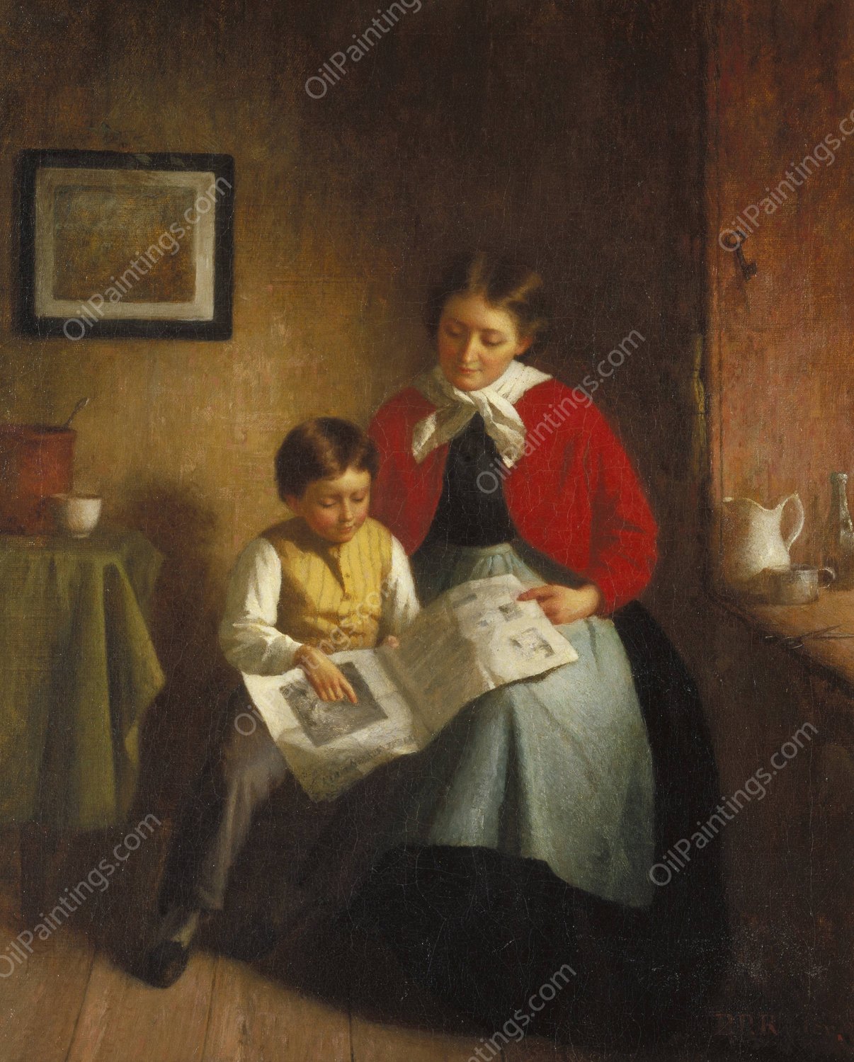 The Illustrated Newspaper by Platt Powell Ryder - Hand-Painted Oil Painting Reproduction