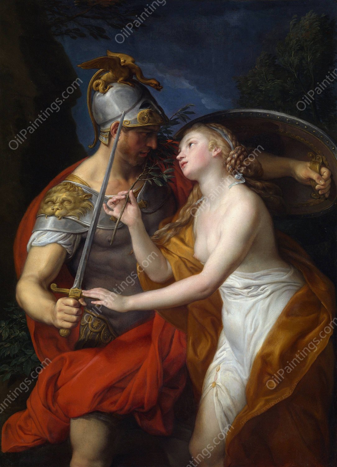 Allegory of Peace and War  by Pompeo Batoni - Hand-Painted Oil Painting Reproduction