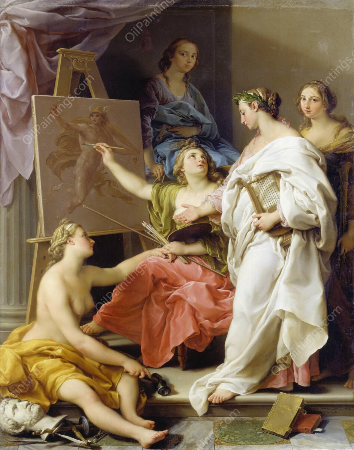 Allegory of the Arts  by Pompeo Batoni - Hand-Painted Oil Painting Reproduction