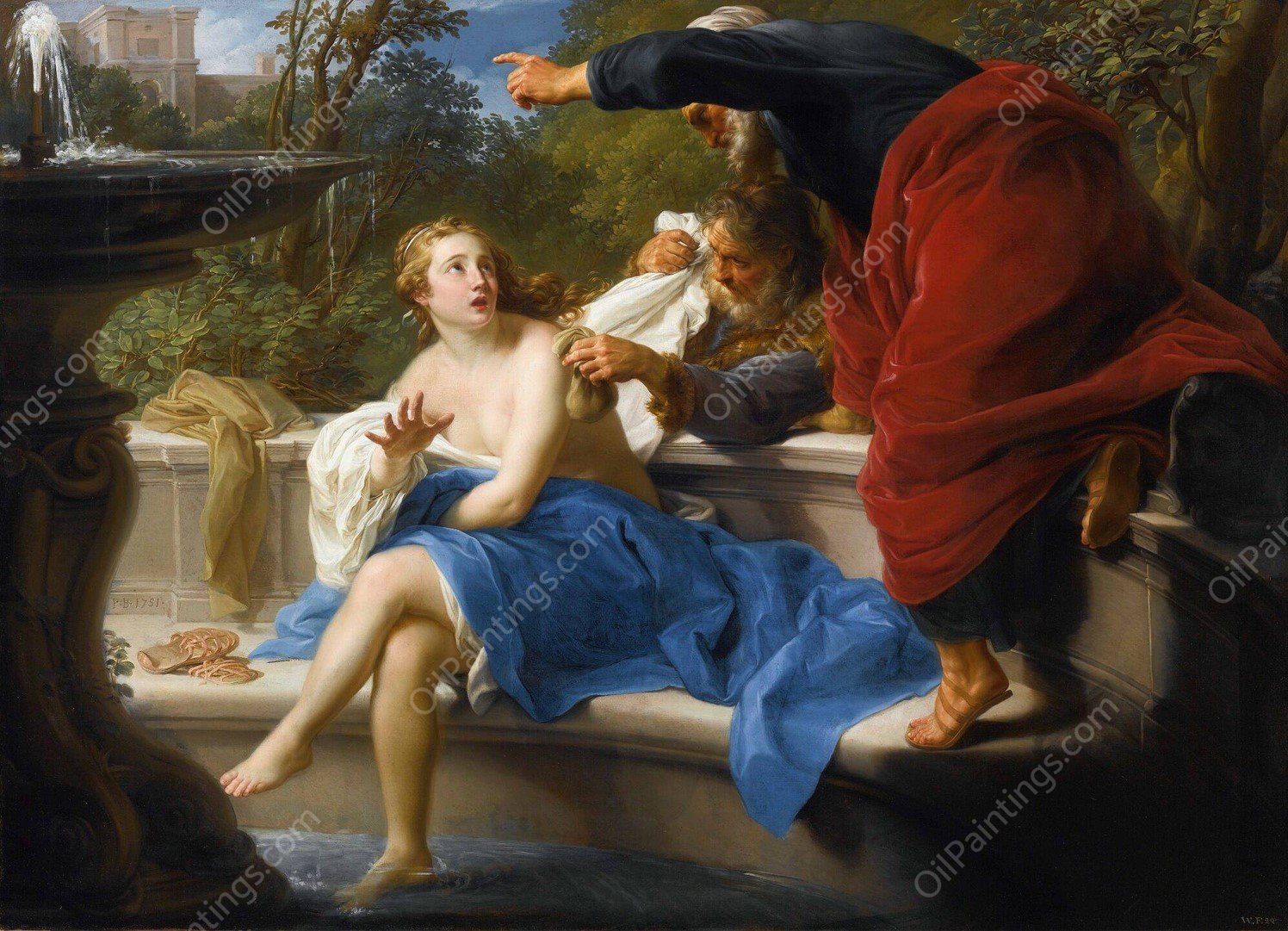 Susanna And The Elders  by Pompeo Batoni - Hand-Painted Oil Painting Reproduction