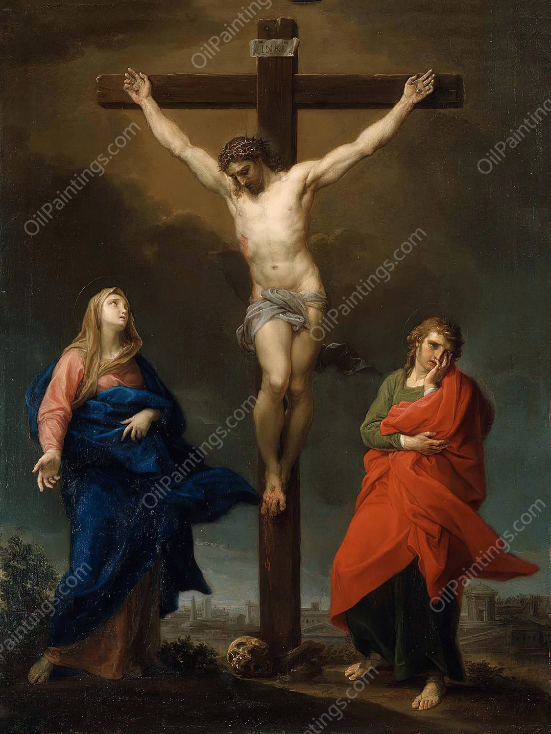 The Crucifixion  by Pompeo Batoni - Hand-Painted Oil Painting Reproduction