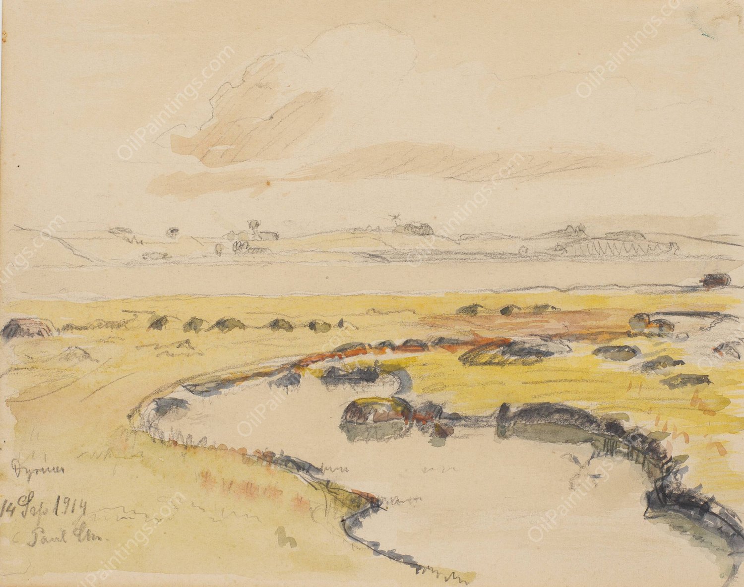 Dyrnaes enge  by Poul Simon Christiansen - Hand-Painted Oil Painting Reproduction