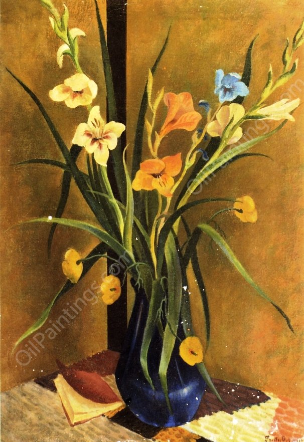 Flowers in a Vase by Preston Dickinson - Hand-Painted Oil Painting Reproduction