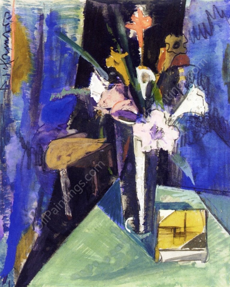 Still Life with Flowers by Preston Dickinson - Hand-Painted Oil Painting Reproduction