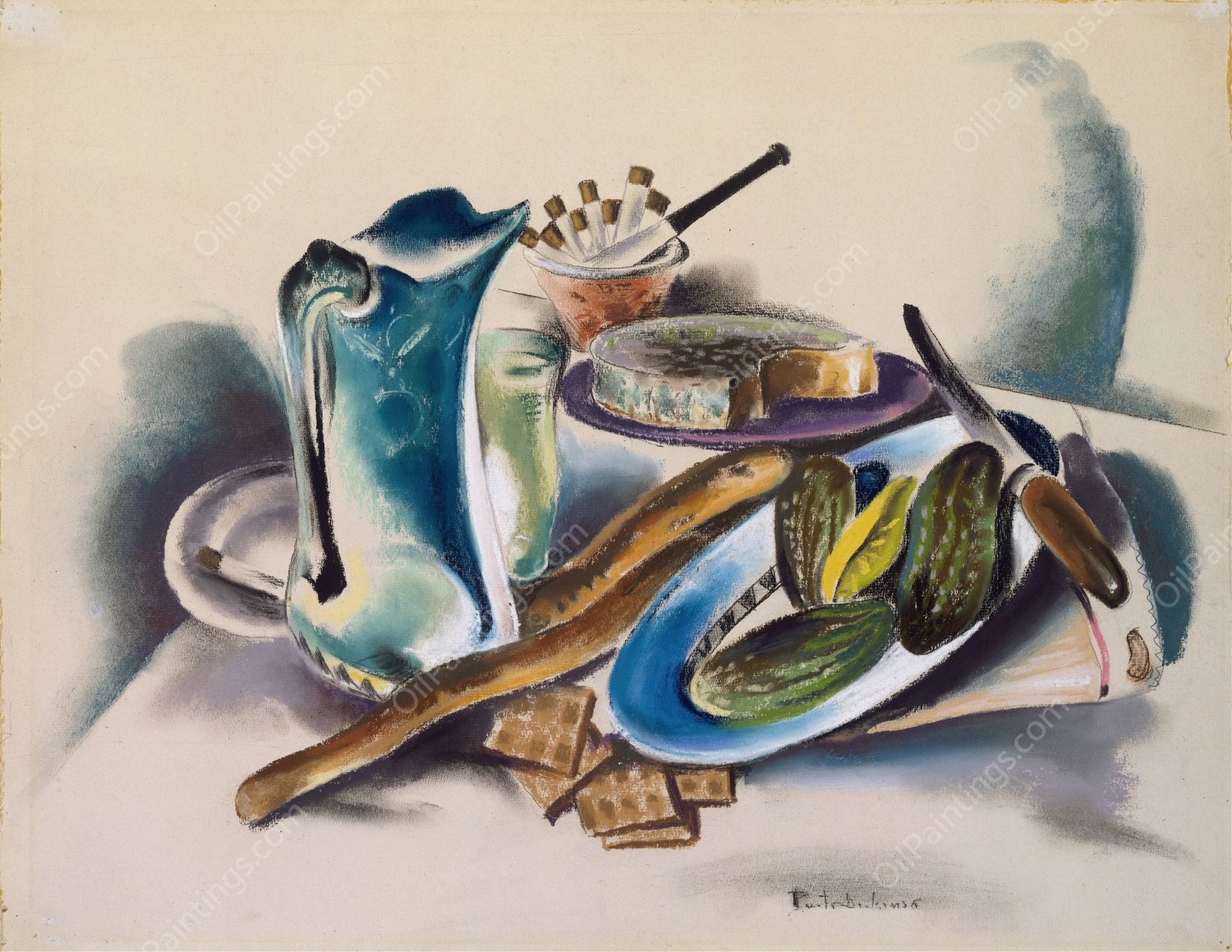 Still Life  by Preston Dickinson - Hand-Painted Oil Painting Reproduction