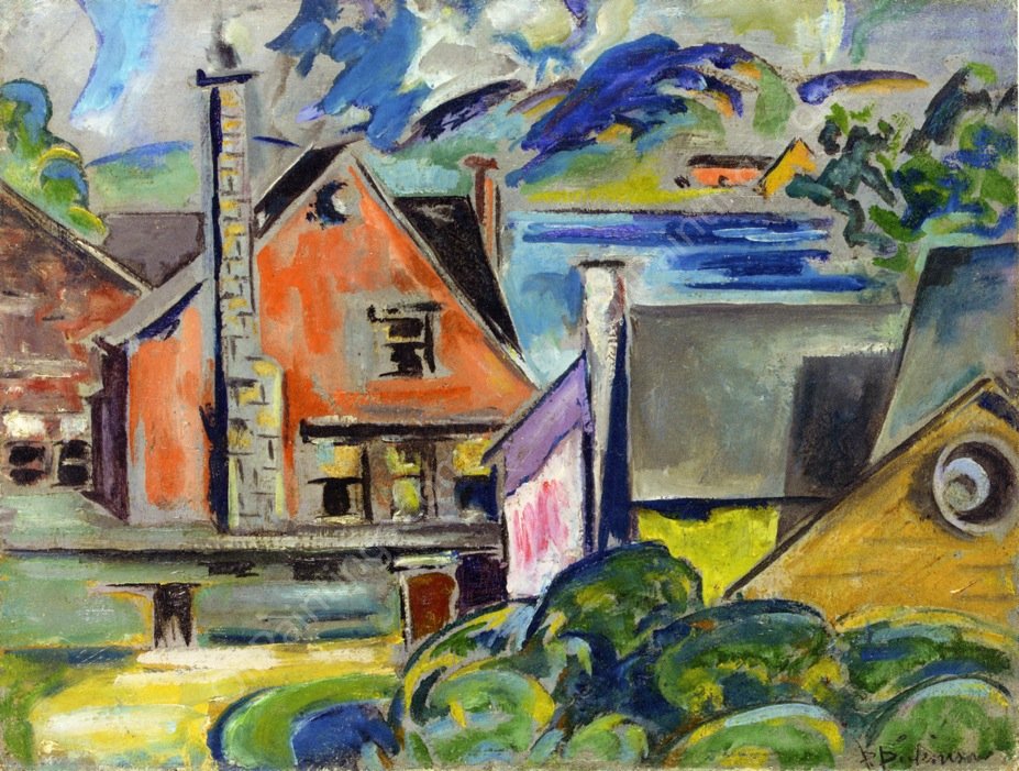 Village by the Sea by Preston Dickinson - Hand-Painted Oil Painting Reproduction