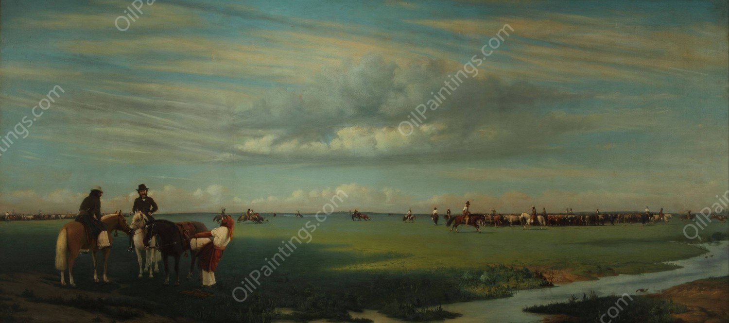 El rodeo  by Prilidiano Pueyrredon - Hand-Painted Oil Painting Reproduction