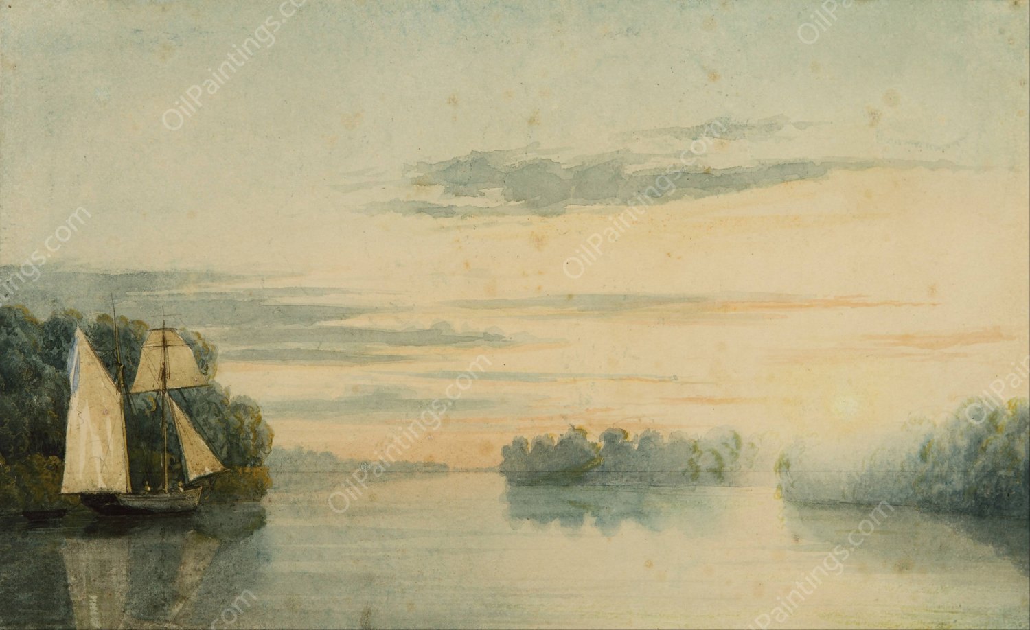 Paisaje  by Prilidiano Pueyrredon - Hand-Painted Oil Painting Reproduction