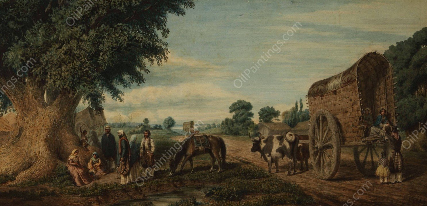 Un domingo en los suburbios de San Isidro  by Prilidiano Pueyrredon - Hand-Painted Oil Painting Reproduction