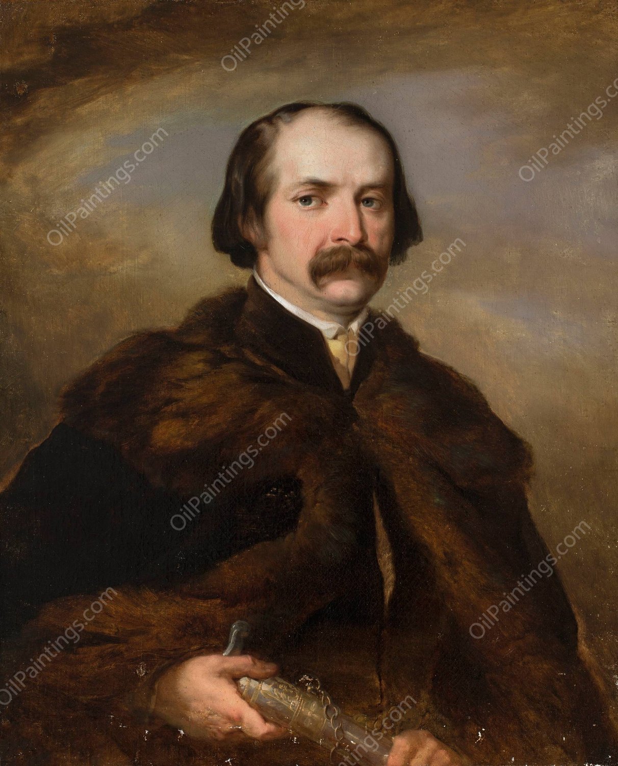 Portrait of a nobleman in the delia coat  by Rafal Hadziewicz - Hand-Painted Oil Painting Reproduction