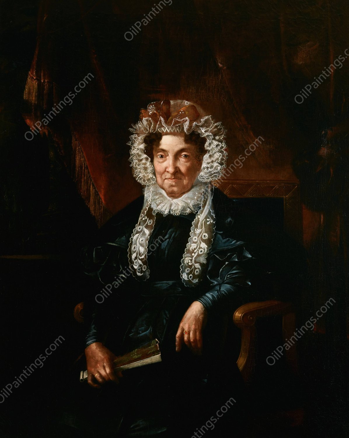 Portrait of Barbara Brodowicz  by Rafal Hadziewicz - Hand-Painted Oil Painting Reproduction